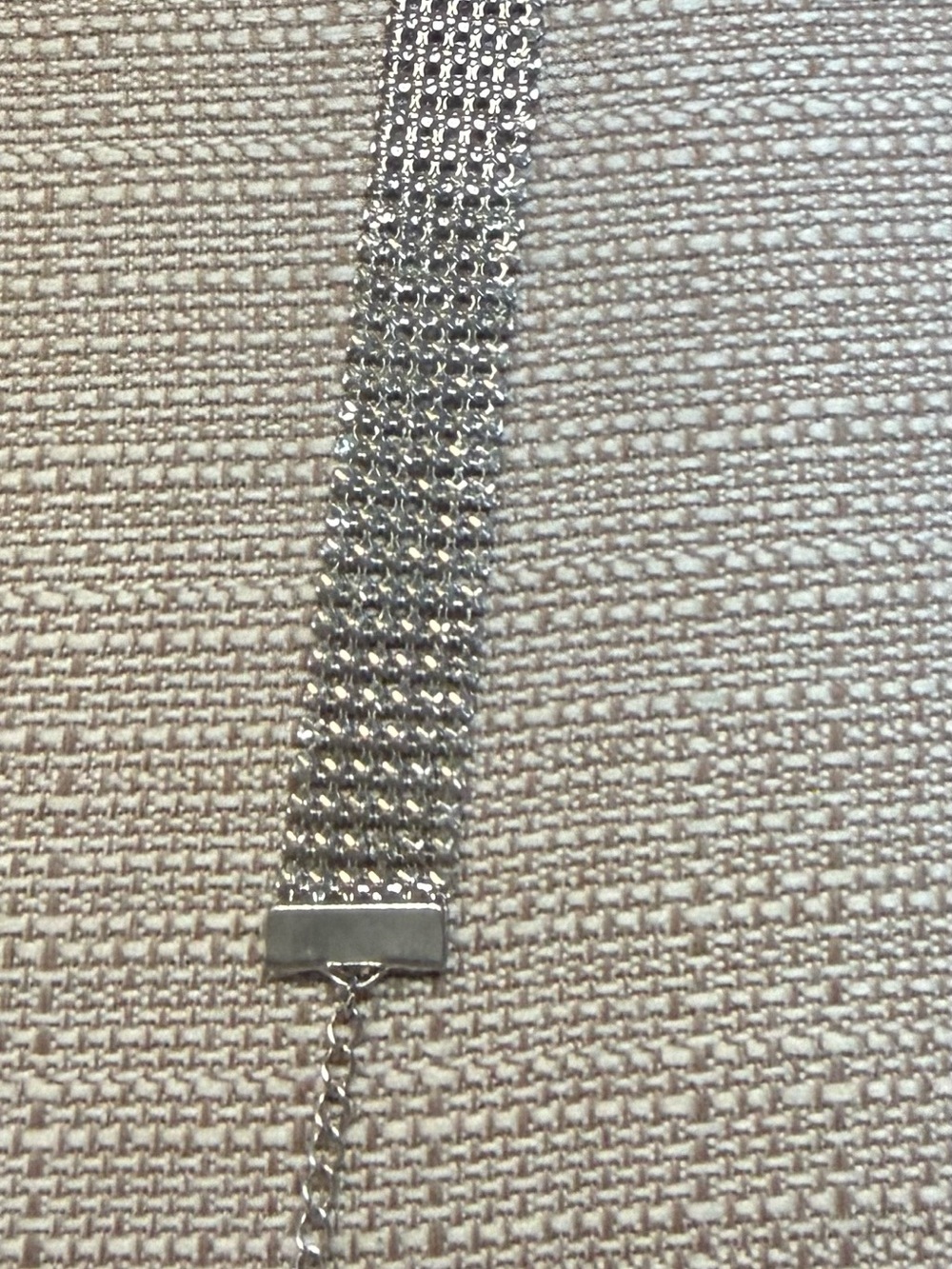 Vintage Silver Metal Mesh Disco Dot Flexible Statement Bracelet - Picture 5 of 6